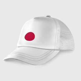 Детская кепка тракер с принтом Япония | Японский флаг в Санкт-Петербурге, Козырек - 100% хлопок. Кепка - 100% полиэстер, Задняя часть - сетка | универсальный размер, пластиковая застёжка | буква | герб | знак | печать императора | символ | символы | флаг | флаг японии | эмблема | эмблемма | япония | японский флаг