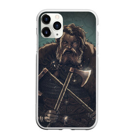 Чехол для iPhone 11 Pro матовый с принтом Викинг в Санкт-Петербурге, Силикон |  | бородач | викинг | воин | воин с топорами | рисунок | топоры