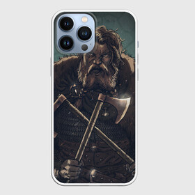 Чехол для iPhone 13 Pro Max с принтом Викинг в Санкт-Петербурге,  |  | бородач | викинг | воин | воин с топорами | рисунок | топоры