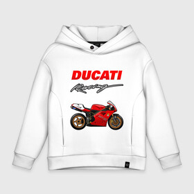 Детское худи Oversize хлопок с принтом DUCATI / ДУКАТИ / MOTOSPORT в Санкт-Петербурге, френч-терри — 70% хлопок, 30% полиэстер. Мягкий теплый начес внутри —100% хлопок | боковые карманы, эластичные манжеты и нижняя кромка, капюшон на магнитной кнопке | Тематика изображения на принте: ducati | motorcycle | motosport | racing | speed | sport | байк. | гонки | двигатель | дукати | мото | мотокросс | мотоспорт | мототриал | мотоцикл | скорость | спорт