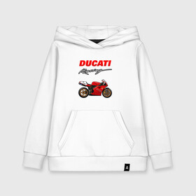 Детская толстовка хлопок с принтом DUCATI / ДУКАТИ / MOTOSPORT в Санкт-Петербурге, 100% хлопок | Круглый горловой вырез, эластичные манжеты, пояс, капюшен | Тематика изображения на принте: ducati | motorcycle | motosport | racing | speed | sport | байк. | гонки | двигатель | дукати | мото | мотокросс | мотоспорт | мототриал | мотоцикл | скорость | спорт