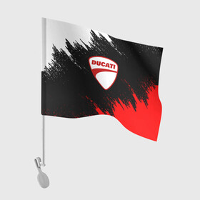 Флаг для автомобиля с принтом DUCATI | ДУКАТИ БРЫЗГИ в Санкт-Петербурге, 100% полиэстер | Размер: 30*21 см | ducati | moto | motocycle | racing | sport | дукати | мото | мотоспорт | мотоцикл | рейсинг | спорт