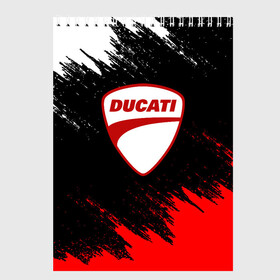 Скетчбук с принтом DUCATI | ДУКАТИ БРЫЗГИ в Санкт-Петербурге, 100% бумага
 | 48 листов, плотность листов — 100 г/м2, плотность картонной обложки — 250 г/м2. Листы скреплены сверху удобной пружинной спиралью | Тематика изображения на принте: ducati | moto | motocycle | racing | sport | дукати | мото | мотоспорт | мотоцикл | рейсинг | спорт