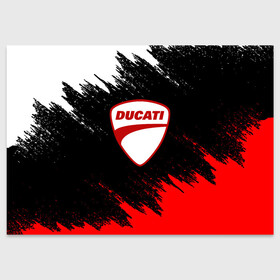 Поздравительная открытка с принтом DUCATI | ДУКАТИ БРЫЗГИ в Санкт-Петербурге, 100% бумага | плотность бумаги 280 г/м2, матовая, на обратной стороне линовка и место для марки
 | Тематика изображения на принте: ducati | moto | motocycle | racing | sport | дукати | мото | мотоспорт | мотоцикл | рейсинг | спорт