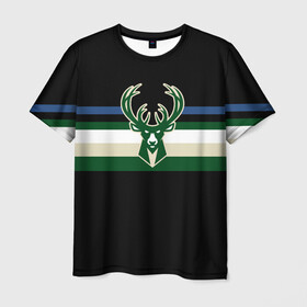 Мужская футболка 3D с принтом Milwaukee Bucks форма. Statement Edition в Санкт-Петербурге, 100% полиэфир | прямой крой, круглый вырез горловины, длина до линии бедер | basketball | edition | milwaukee bucks | sport | statement | бакс | баскетбол | милуоки | спорт | форма