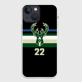 Чехол для iPhone 13 mini с принтом Milwaukee Bucks форма. Крис Миддлтон в Санкт-Петербурге,  |  | Тематика изображения на принте: 22 | basketball | edition | khris | middleton | milwaukee bucks | sport | statement | бакс | баскетбол | крис | миддлтон | милуоки | спорт | форма