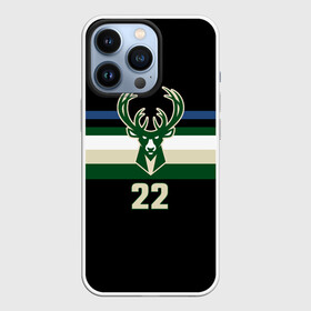 Чехол для iPhone 13 Pro с принтом Milwaukee Bucks форма. Крис Миддлтон в Санкт-Петербурге,  |  | Тематика изображения на принте: 22 | basketball | edition | khris | middleton | milwaukee bucks | sport | statement | бакс | баскетбол | крис | миддлтон | милуоки | спорт | форма