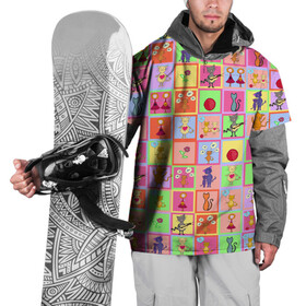Накидка на куртку 3D с принтом Хороший день в Санкт-Петербурге, 100% полиэстер |  | девочки | дружба | котики | разноцветный | рыбка | счастье | узор | цветочный | шарики