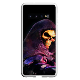 Чехол для Samsung Galaxy S10 с принтом Skeletor | Masters of the Universe (+спина)  (Z) в Санкт-Петербурге, Силикон | Область печати: задняя сторона чехла, без боковых панелей | he man | logo | masters of the universe | she ra | skeletor | властелины вселенной | логип | лого | мульт | мультфильм | скелетор