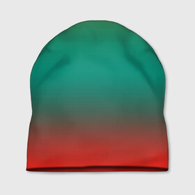 Шапка 3D с принтом Красно-бирюзовый градиент в Санкт-Петербурге, 100% полиэстер | универсальный размер, печать по всей поверхности изделия | градиент | модный | размытый фон | современный узор | текстура