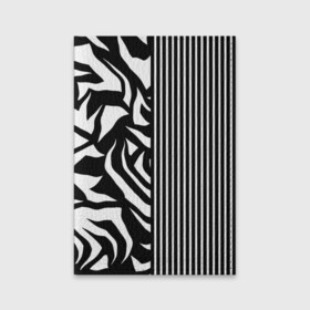 Обложка для паспорта матовая кожа с принтом Зебрик в Санкт-Петербурге, натуральная матовая кожа | размер 19,3 х 13,7 см; прозрачные пластиковые крепления | абстракция | геометрия | полоса | полоска | полосы | черно белое | черный