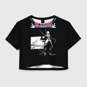 Женская футболка Crop-top 3D с принтом Стильный блич ичиго курасаки в Санкт-Петербурге, 100% полиэстер | круглая горловина, длина футболки до линии талии, рукава с отворотами | anime | bleach | ichigo | аниме | блич | ичиго | курасаки
