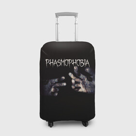 Чехол для чемодана 3D с принтом Phasmophobia в Санкт-Петербурге, 86% полиэфир, 14% спандекс | двустороннее нанесение принта, прорези для ручек и колес | horror | phasmophobia | игра | пхасмафобия | пхасмофобия | руки | фазмофобия | фасмофобия | хоррор