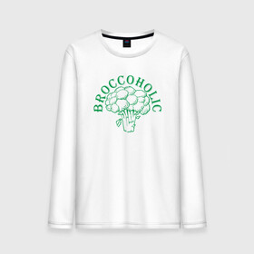 Мужской лонгслив хлопок с принтом Broccoholic в Санкт-Петербурге, 100% хлопок |  | green | greenpaece | nature | sport | vegan | yoga | веган | вегетарианец | гринпис | еда | животные | жизнь | здоровье | зеленый | йога | мир | овощи | пища | планета | природа | растение | спорт | тело | фрукты