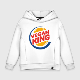 Детское худи Oversize хлопок с принтом Vegan King в Санкт-Петербурге, френч-терри — 70% хлопок, 30% полиэстер. Мягкий теплый начес внутри —100% хлопок | боковые карманы, эластичные манжеты и нижняя кромка, капюшон на магнитной кнопке | green | greenpeace | nature | sport | vegan | yoga | веган | вегетарианец | гринпис | еда | животные | жизнь | здоровье | зеленый | йога | мир | овощи | пища | планета | природа | растение | спорт | тело | фрукты