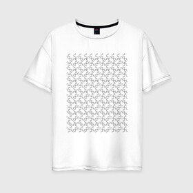 Женская футболка хлопок Oversize с принтом Пазл в Санкт-Петербурге, 100% хлопок | свободный крой, круглый ворот, спущенный рукав, длина до линии бедер
 | игра | очертания | пазл | сетка | элементы