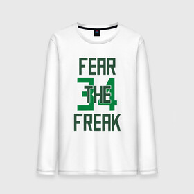 Мужской лонгслив хлопок с принтом Fear The Freak 34 в Санкт-Петербурге, 100% хлопок |  | Тематика изображения на принте: antetokounmpo | basketball | bucks | giannis | milwaukee | mvp | nba | sport | streetball | адетокумбо | бакс | баскетбол | игра | милуоки | мяч | нба | олень | спорт | стритбол | тренер | чемпион | янис