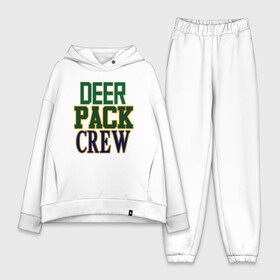 Женский костюм хлопок Oversize с принтом Deer Pack Crew в Санкт-Петербурге,  |  | antetokounmpo | basketball | bucks | giannis | milwaukee | mvp | nba | sport | streetball | адетокумбо | бакс | баскетбол | игра | милуоки | мяч | нба | олень | спорт | стритбол | тренер | чемпион | янис