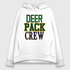 Женское худи Oversize хлопок с принтом Deer Pack Crew в Санкт-Петербурге, френч-терри — 70% хлопок, 30% полиэстер. Мягкий теплый начес внутри —100% хлопок | боковые карманы, эластичные манжеты и нижняя кромка, капюшон на магнитной кнопке | antetokounmpo | basketball | bucks | giannis | milwaukee | mvp | nba | sport | streetball | адетокумбо | бакс | баскетбол | игра | милуоки | мяч | нба | олень | спорт | стритбол | тренер | чемпион | янис