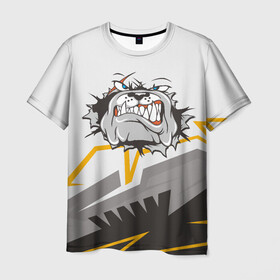 Мужская футболка 3D с принтом Морда бульдога в Санкт-Петербурге, 100% полиэфир | прямой крой, круглый вырез горловины, длина до линии бедер | dog | бульдог | злой | пес | псина | собака | собачка | сторожевой пес