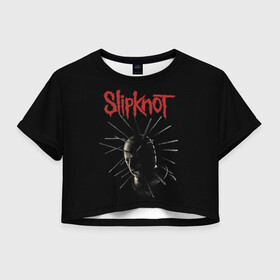 Женская футболка Crop-top 3D с принтом CRAIG JONES | SLIPKNOT (Z) в Санкт-Петербурге, 100% полиэстер | круглая горловина, длина футболки до линии талии, рукава с отворотами | Тематика изображения на принте: craig michael jones | rock | slipknot | крэг джонс | петля | рок | скользящий узел | слипкнот | тяжелый рок | удавка