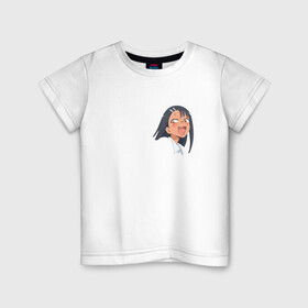 Детская футболка хлопок с принтом nagatoro в Санкт-Петербурге, 100% хлопок | круглый вырез горловины, полуприлегающий силуэт, длина до линии бедер | nagatoro | аниме | любовь | нагаторо | не издевайся надо мной нагаторо | тян | школьница