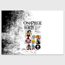 Поздравительная открытка с принтом Пираты Соломенной Шляпы One Piece в женском образе  в Санкт-Петербурге, 100% бумага | плотность бумаги 280 г/м2, матовая, на обратной стороне линовка и место для марки
 | anime | manga | monkey d. luffy | one piece | аниме | большой куш | ван пис | вон пис | гол д. роджер | кайдо | король пиратов | луфи | луффи | манга | манки д. луффи | нами | нико робин | пират | портгас д. эйс | ророноа зоро