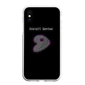 Чехол для iPhone XS Max матовый с принтом Install Gentoo в Санкт-Петербурге, Силикон | Область печати: задняя сторона чехла, без боковых панелей | Тематика изображения на принте: distro | gentoo | linux | programmer | генту | дистибутив | линух | программистам