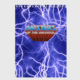 Скетчбук с принтом Masters of the Universe | Logo | Лого (Z) в Санкт-Петербурге, 100% бумага
 | 48 листов, плотность листов — 100 г/м2, плотность картонной обложки — 250 г/м2. Листы скреплены сверху удобной пружинной спиралью | he man | logo | masters of the universe | mult | she ra | властелины вселенной | лого | логотип | мульт | мультфильм