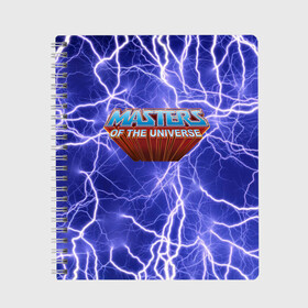 Тетрадь с принтом Masters of the Universe | Logo | Лого (Z) в Санкт-Петербурге, 100% бумага | 48 листов, плотность листов — 60 г/м2, плотность картонной обложки — 250 г/м2. Листы скреплены сбоку удобной пружинной спиралью. Уголки страниц и обложки скругленные. Цвет линий — светло-серый
 | he man | logo | masters of the universe | mult | she ra | властелины вселенной | лого | логотип | мульт | мультфильм