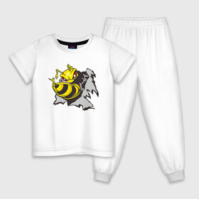 Детская пижама хлопок с принтом Оса 3D в Санкт-Петербурге, 100% хлопок |  брюки и футболка прямого кроя, без карманов, на брюках мягкая резинка на поясе и по низу штанин
 | Тематика изображения на принте: 3d | жало | мед | насекомое | оса | пчела