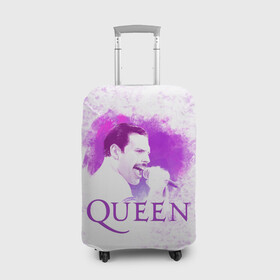 Чехол для чемодана 3D с принтом Freddie Mercury | Queen (Z) в Санкт-Петербурге, 86% полиэфир, 14% спандекс | двустороннее нанесение принта, прорези для ручек и колес | freddie mercury | music | queen | брайан мэй | глэм рок | джон дикон | квин | королева | музыка | поп рок | роджер тейлор | фредди меркьюри | хард рок