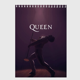 Скетчбук с принтом Freddie Mercury | Queen (Z) в Санкт-Петербурге, 100% бумага
 | 48 листов, плотность листов — 100 г/м2, плотность картонной обложки — 250 г/м2. Листы скреплены сверху удобной пружинной спиралью | freddie mercury | music | queen | брайан мэй | глэм рок | джон дикон | квин | королева | музыка | поп рок | роджер тейлор | фредди | фредди меркьюри | фреди | хард рок