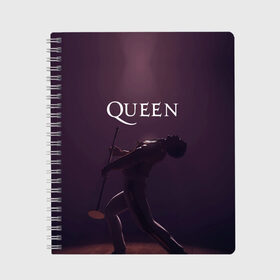 Тетрадь с принтом Freddie Mercury | Queen (Z) в Санкт-Петербурге, 100% бумага | 48 листов, плотность листов — 60 г/м2, плотность картонной обложки — 250 г/м2. Листы скреплены сбоку удобной пружинной спиралью. Уголки страниц и обложки скругленные. Цвет линий — светло-серый
 | Тематика изображения на принте: freddie mercury | music | queen | брайан мэй | глэм рок | джон дикон | квин | королева | музыка | поп рок | роджер тейлор | фредди | фредди меркьюри | фреди | хард рок