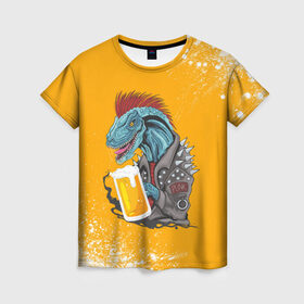 Женская футболка 3D с принтом Пивозавр - Взрыв в Санкт-Петербурге, 100% полиэфир ( синтетическое хлопкоподобное полотно) | прямой крой, круглый вырез горловины, длина до линии бедер | Тематика изображения на принте: dinosaur | pivo | pivozavr | взрыв | динозавр | краска | прикол