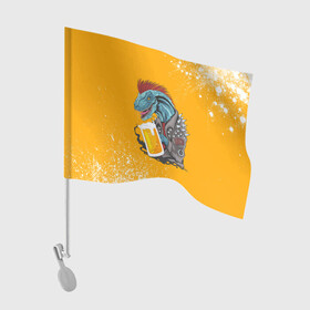 Флаг для автомобиля с принтом Пивозавр - Взрыв в Санкт-Петербурге, 100% полиэстер | Размер: 30*21 см | dinosaur | pivo | pivozavr | взрыв | динозавр | краска | прикол