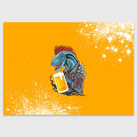 Поздравительная открытка с принтом Пивозавр - Взрыв в Санкт-Петербурге, 100% бумага | плотность бумаги 280 г/м2, матовая, на обратной стороне линовка и место для марки
 | dinosaur | pivo | pivozavr | взрыв | динозавр | краска | прикол