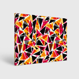 Холст прямоугольный с принтом Разноцветные треугольники в Санкт-Петербурге, 100% ПВХ |  | абстрактный | геометрические фигуры | геометрический узор | желтый | красный | полигональный | разноцветный | треугольники | черный