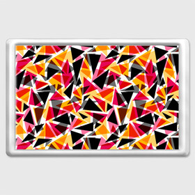 Магнит 45*70 с принтом Разноцветные треугольники в Санкт-Петербурге, Пластик | Размер: 78*52 мм; Размер печати: 70*45 | абстрактный | геометрические фигуры | геометрический узор | желтый | красный | полигональный | разноцветный | треугольники | черный