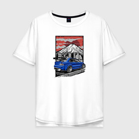 Мужская футболка хлопок Oversize с принтом mitsubishi lancer IX в Санкт-Петербурге, 100% хлопок | свободный крой, круглый ворот, “спинка” длиннее передней части | jdm | арт | лансер | япония