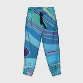 Детские брюки 3D с принтом Морская волна в Санкт-Петербурге, 100% полиэстер | манжеты по низу, эластичный пояс регулируется шнурком, по бокам два кармана без застежек, внутренняя часть кармана из мелкой сетки | волна | графика | море | рисунок