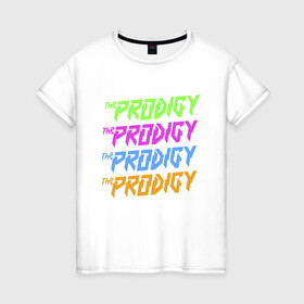 Женская футболка хлопок с принтом The Prodigy в Санкт-Петербурге, 100% хлопок | прямой крой, круглый вырез горловины, длина до линии бедер, слегка спущенное плечо | alternative | dj | electo | music | prodigy | альтернатива | музыка | продиджи | продижи | электроника