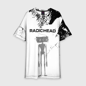 Детское платье 3D с принтом Radiohead | Радиохед (Z) в Санкт-Петербурге, 100% полиэстер | прямой силуэт, чуть расширенный к низу. Круглая горловина, на рукавах — воланы | radiohead | thomas edward yorke | альтернативный рок | арт рок | джонни гринвуд | инди рок | колин гринвуд | том йорк | фил селуэй | эд о’брайен | экспериментальный рок | электронная музыка