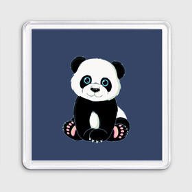 Магнит 55*55 с принтом Милая Панда (Sweet Panda) в Санкт-Петербурге, Пластик | Размер: 65*65 мм; Размер печати: 55*55 мм | animals | beast | panda | глаза | детям | животные | звери | лапки | милые | мульт | панда | растения | цветы | эвкалипт
