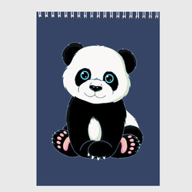 Скетчбук с принтом Милая Панда (Sweet Panda) в Санкт-Петербурге, 100% бумага
 | 48 листов, плотность листов — 100 г/м2, плотность картонной обложки — 250 г/м2. Листы скреплены сверху удобной пружинной спиралью | animals | beast | panda | глаза | детям | животные | звери | лапки | милые | мульт | панда | растения | цветы | эвкалипт