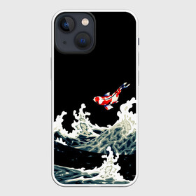 Чехол для iPhone 13 mini с принтом Карп Кои Волна Япония Рыба в Санкт-Петербурге,  |  | Тематика изображения на принте: fish | japan | koi | ocean | sea | style | waves | аниме | вода | волны | животные | иероглифы | карпы | кои | культура | море | надпись | океан | рыбы | стиль | япония