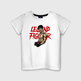 Детская футболка хлопок с принтом Легендарный боец в Санкт-Петербурге, 100% хлопок | круглый вырез горловины, полуприлегающий силуэт, длина до линии бедер | боец | брюс | вин чун | иллюстрация | легенда | ушу