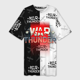 Платье-футболка 3D с принтом WAR THUNDER   ВАР ТАНДЕР в Санкт-Петербурге,  |  | game | war thunder | warthunder | world of tanks | wot | вар тандер | война | вот | игры | корабли | мир танков. | онлайн игра | самолеты | танки