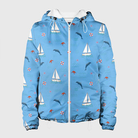 Женская куртка 3D с принтом Море, дельфины, парусник в Санкт-Петербурге, ткань верха — 100% полиэстер, подклад — флис | прямой крой, подол и капюшон оформлены резинкой с фиксаторами, два кармана без застежек по бокам, один большой потайной карман на груди. Карман на груди застегивается на липучку | boat | dolphins | lifebuoy | marine | ocean | sea | southern | starfish | summer | vacation | waves | волны | корабль | лето | лодка | морская звезда | морской | обитатели | океан | отдых | пейзаж | плавание | пляж | синий | спасательный круг | 