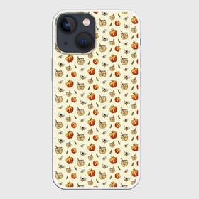 Чехол для iPhone 13 mini с принтом Яблоки и мёд в Санкт-Петербурге,  |  | apples | art | background | bees | drawings | honey | pattern | texture | арт | мед | паттерн | пчелы | рисунки | текстура | фон | яблоки